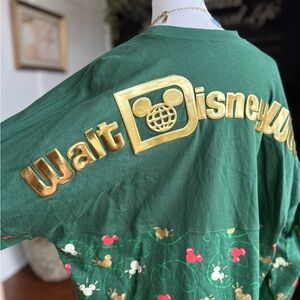 Disney Parks Green and Gold Logo Long Sleeve Shirt- XL